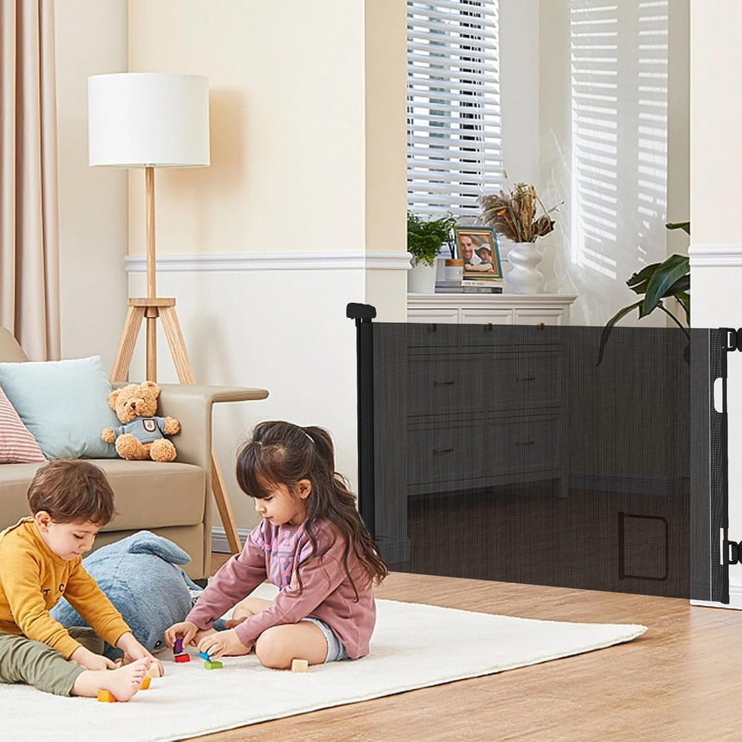 homewell 150cm Treppenschutzgitter Ausziehbare für Babys, Türschutzgitter mit Katzenklappe, Türschut