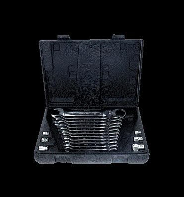KS 5034868 Tools 503.4868 GEARplus Gelenk-Ratschenringmaulschlüssel-Satz,