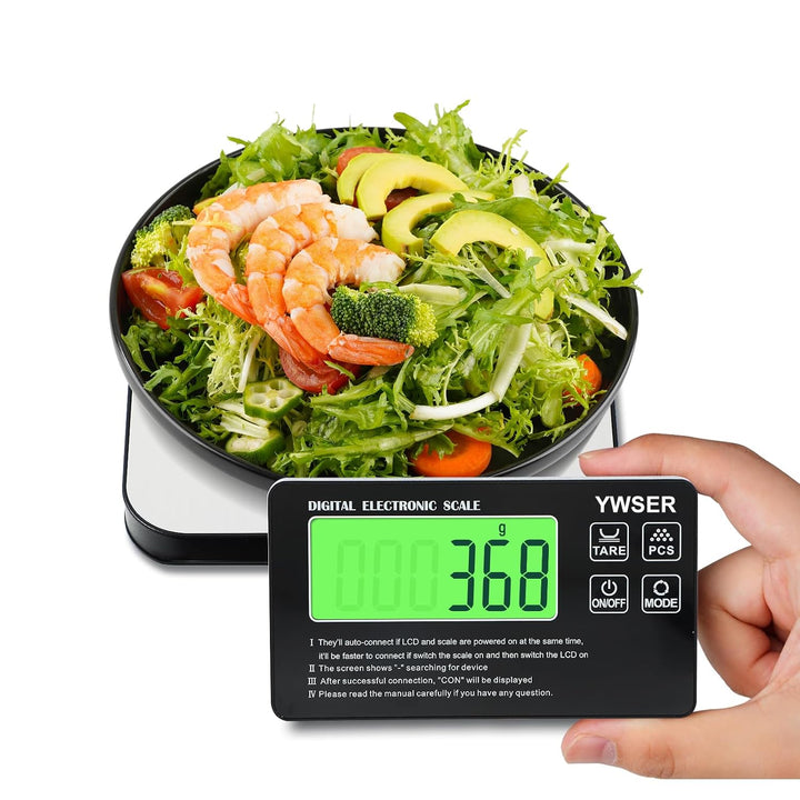 15kg Digitale Küchenwaage mit LCD-Fernanzeige, Split entworfenes Display zum einfachen Lesen und Rei