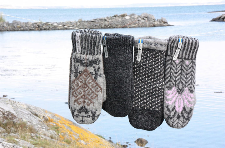 ÖJBRO VANTFABRIK Fäustlinge 4 Lagen 100% Merinowolle versch. Modelle, Grösse S-L (6-11) Handschuhe S