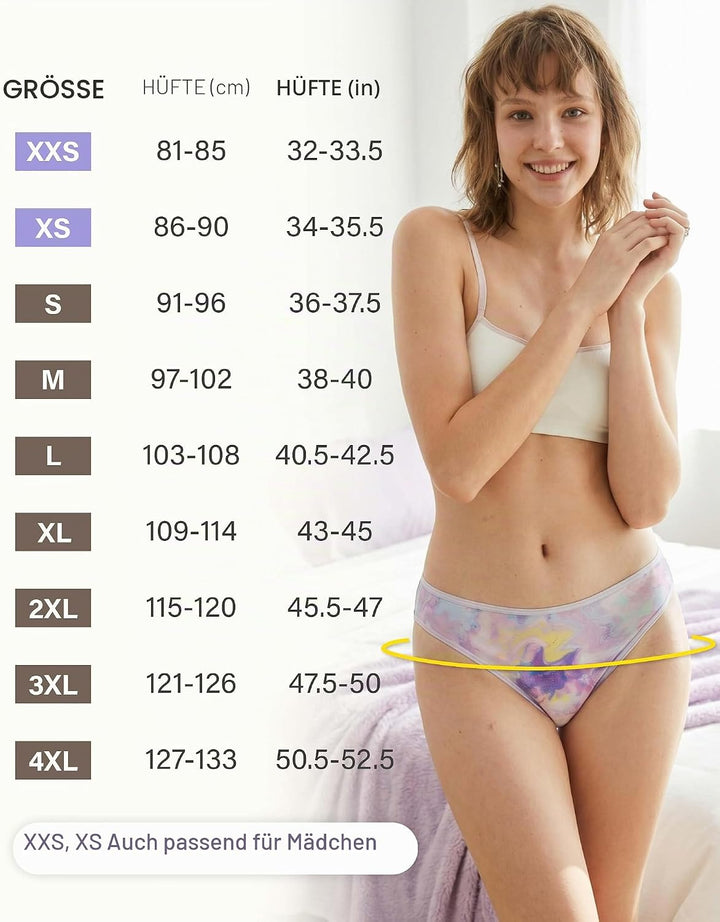 Neione Periodenunterschwäsche Menstruation Unterhosen Perioden Unterwäsche Damen Brazilian Slip 4XL