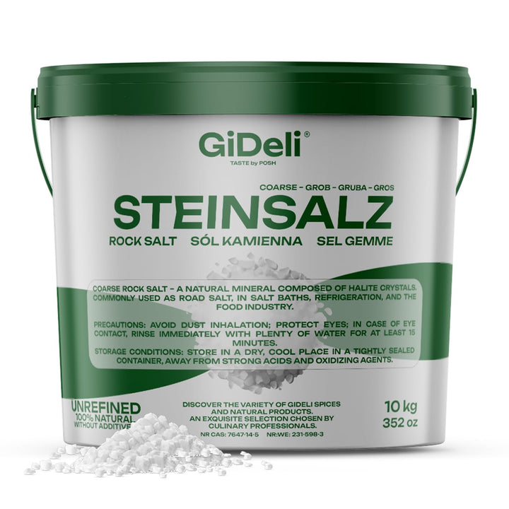 Steinsalz grob 10 kg naturbelassen unraffiniert ohne Zusatzstoffe für Bäder Lebensmittel Kühlung Str
