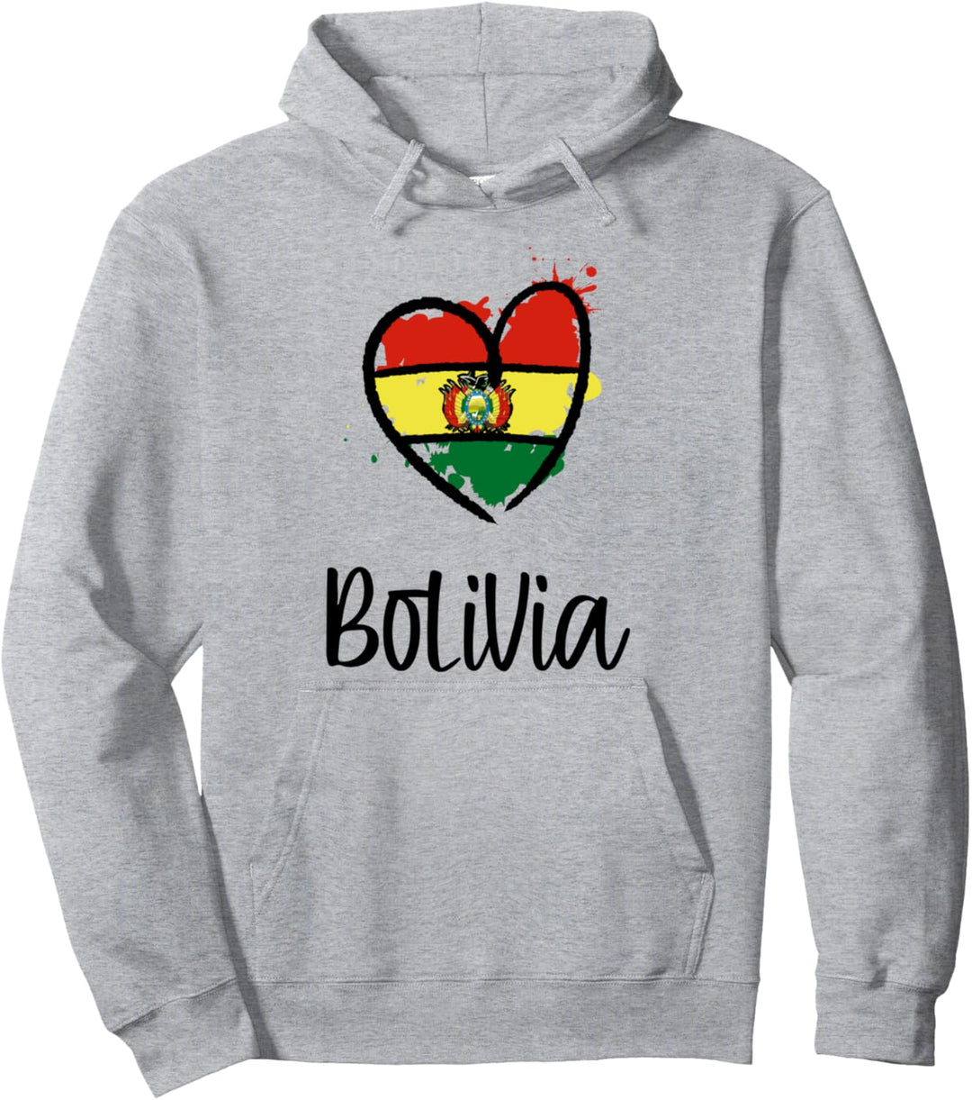 Bolivia Heart Flag Cool South America Spanish Bolivian Gift Pullover Hoodie
