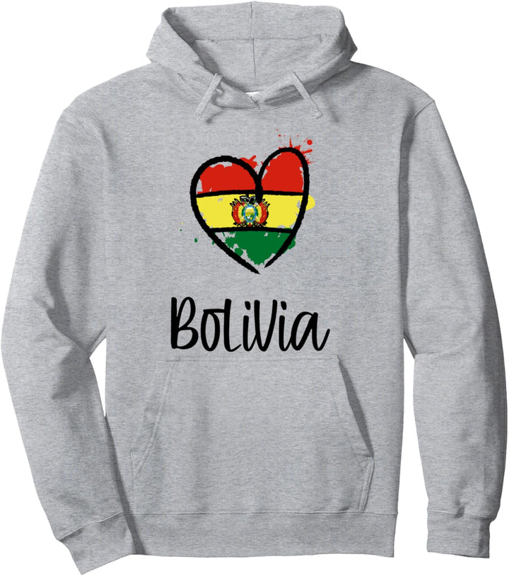 Bolivia Heart Flag Cool South America Spanish Bolivian Gift Pullover Hoodie