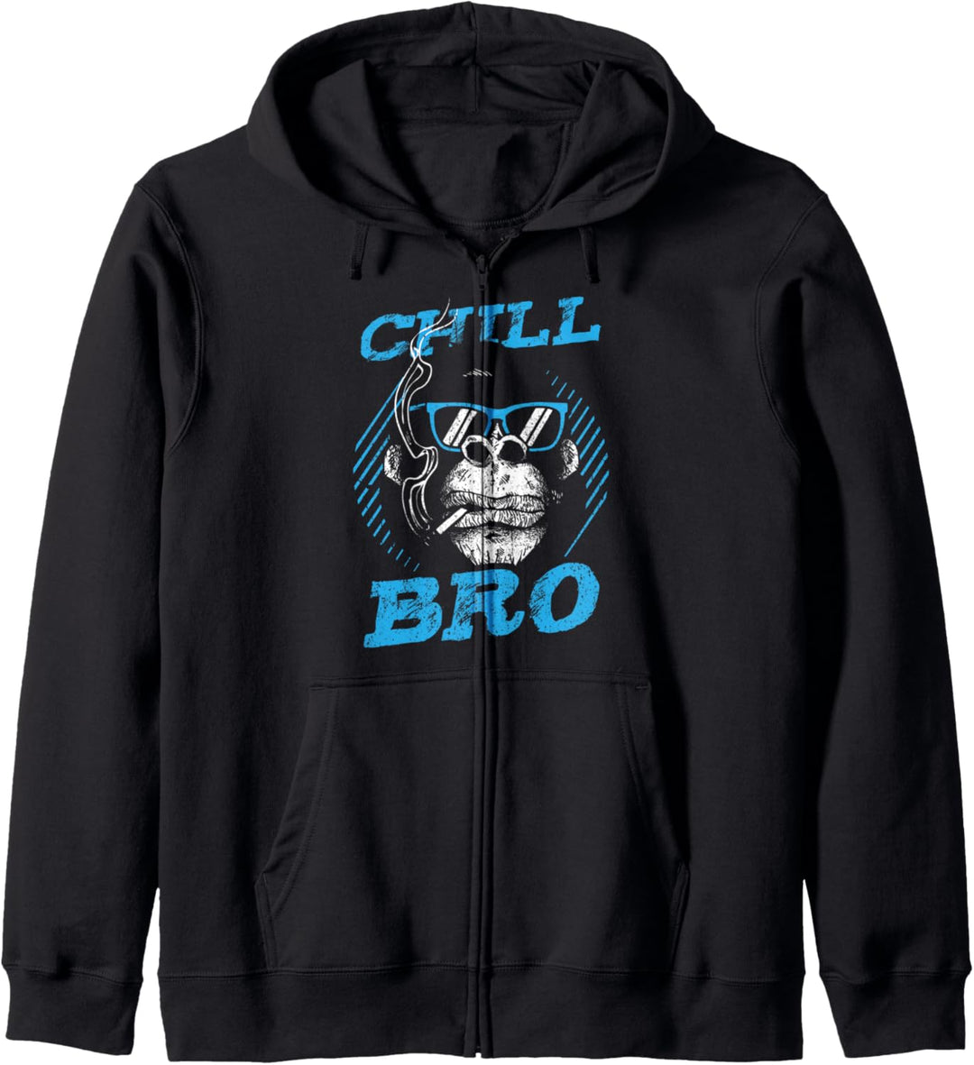 Chill Bro - Lustiger Affe mit Sonnebrille Geschenk Kapuzenjacke