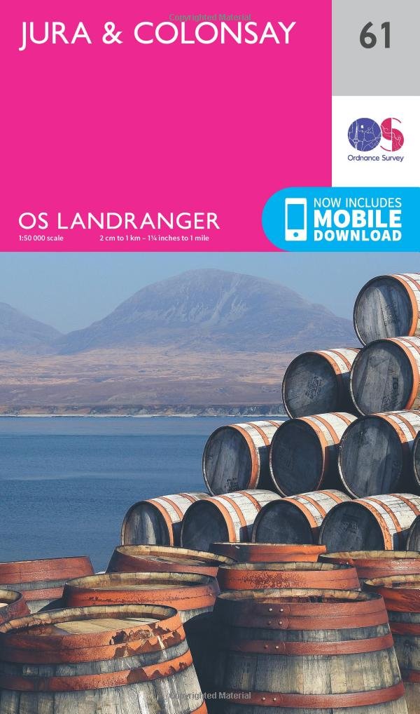 Jura & Colonsay (OS Landranger Map, Band 61), Karte