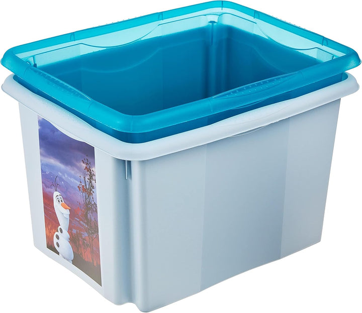 keeeper Frozen 2 Aufbewahrungsbox mit Deckel, Dreh- und stapelbar, Für Kinder, 30 l, Karolina, Cloud