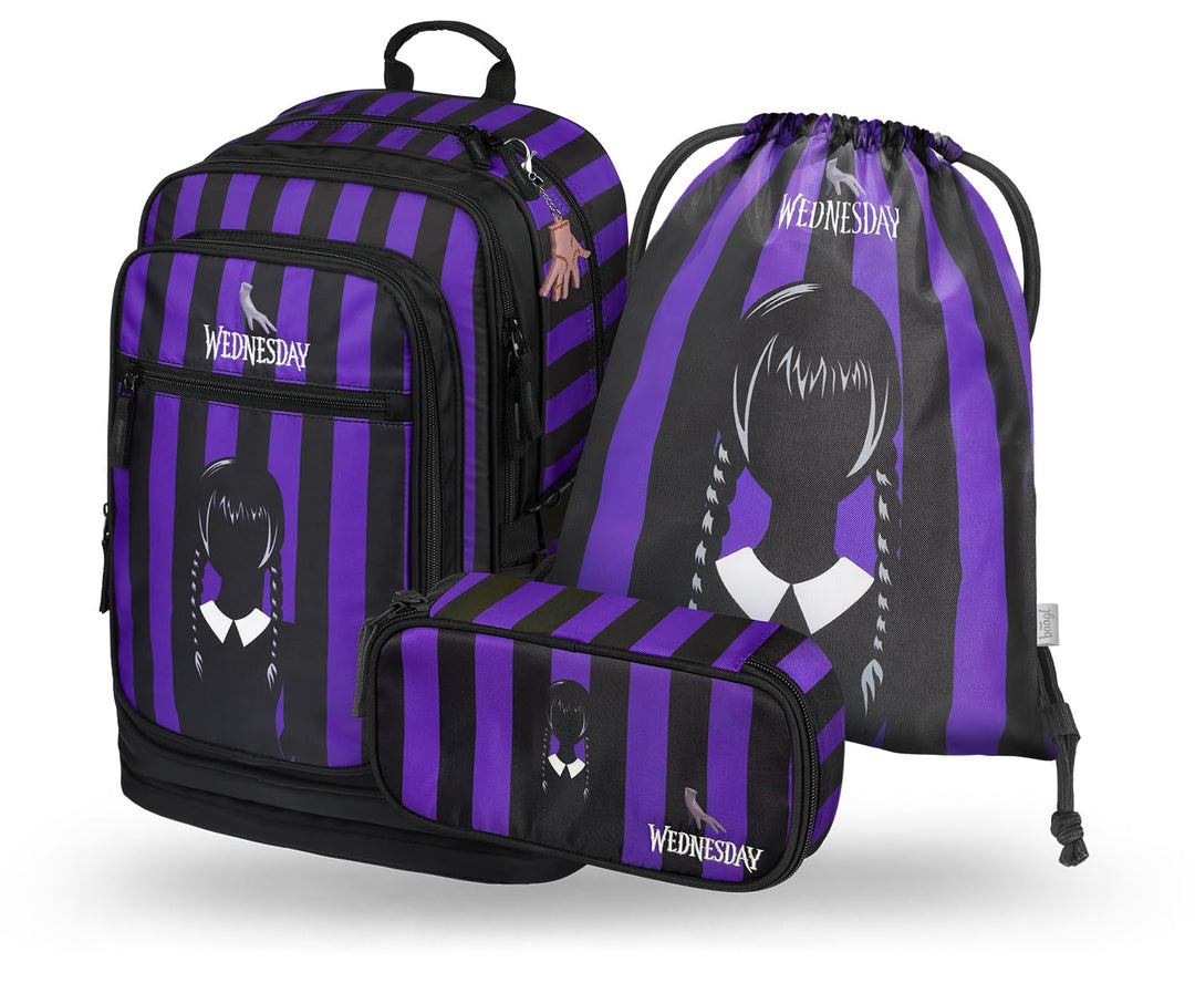 Baagl Schulrucksack Set Mädchen 3 Teilig - Schultasche ab 3. Klasse - Grundschule Ranzen mit Brustgu