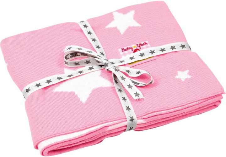 Die Spiegelburg 13963 Strickdecke BabyGlück, rosa (ca. 80 x 80 cm)