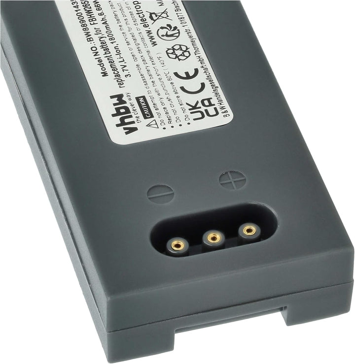 vhbw Akku Ersatz für Höft & Wessel FBHW26582 für Barcodescanner POS (1800 mAh, 3,7 V, Li-Ion)