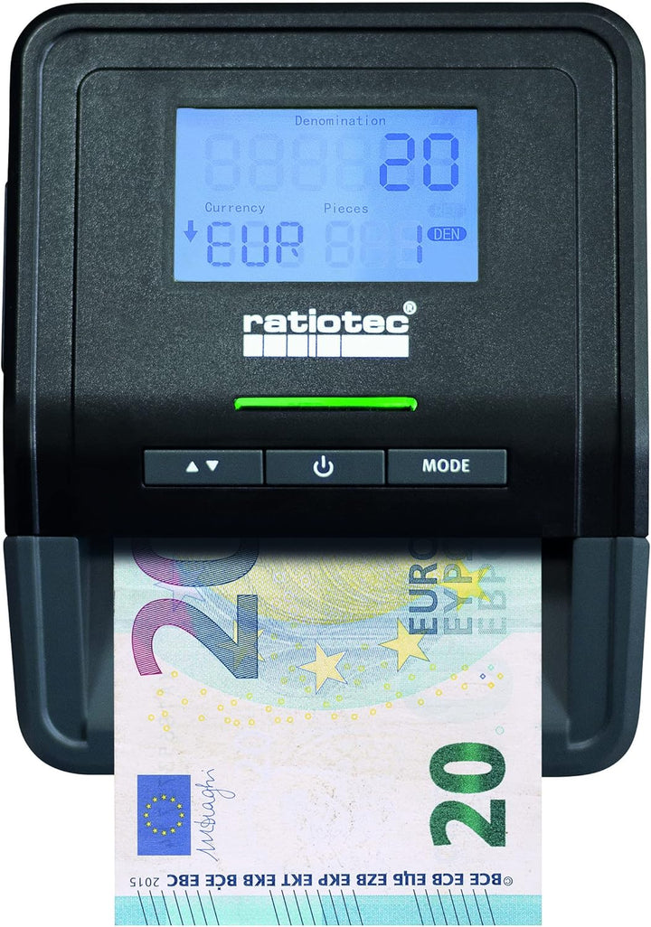 ratiotec Banknotenprüfgerät Smart Protect Plus – automatisches Prüfgerät zur 100% Echtheitsprüfung v