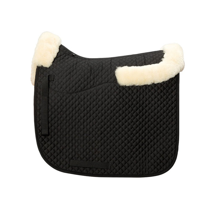 Kavalkade Schabracke mit Lammfellrand, Natur Schwarz Dressur, Schwarz Dressur