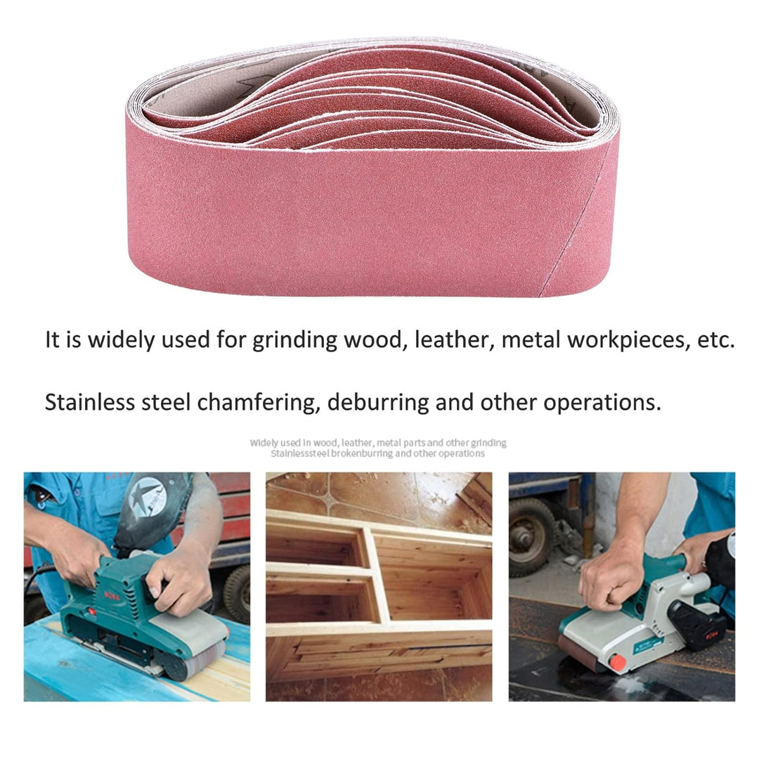 30 Stück Schleifbänder 75x533 mm, je 5 Stück x Körnung 60/80/120/180/240/400, Profi Schleifpapier Sc