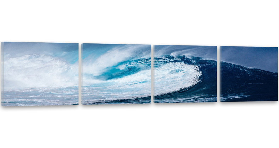 Feeby. Leinwandbild, Bilder, Wand Bild - 4 Teile - Panoramabild, Wandbilder, Kunstdruck 80x20 cm, WE