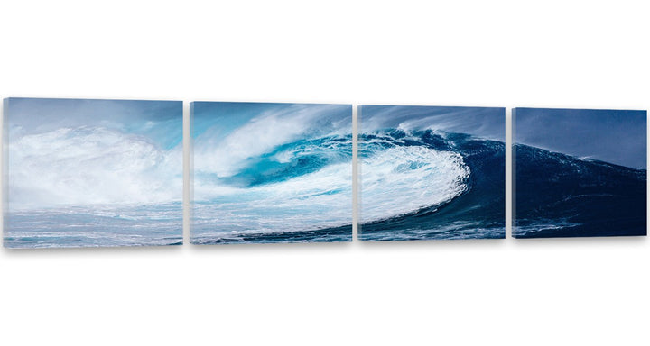 Feeby. Leinwandbild, Bilder, Wand Bild - 4 Teile - Panoramabild, Wandbilder, Kunstdruck 80x20 cm, WE