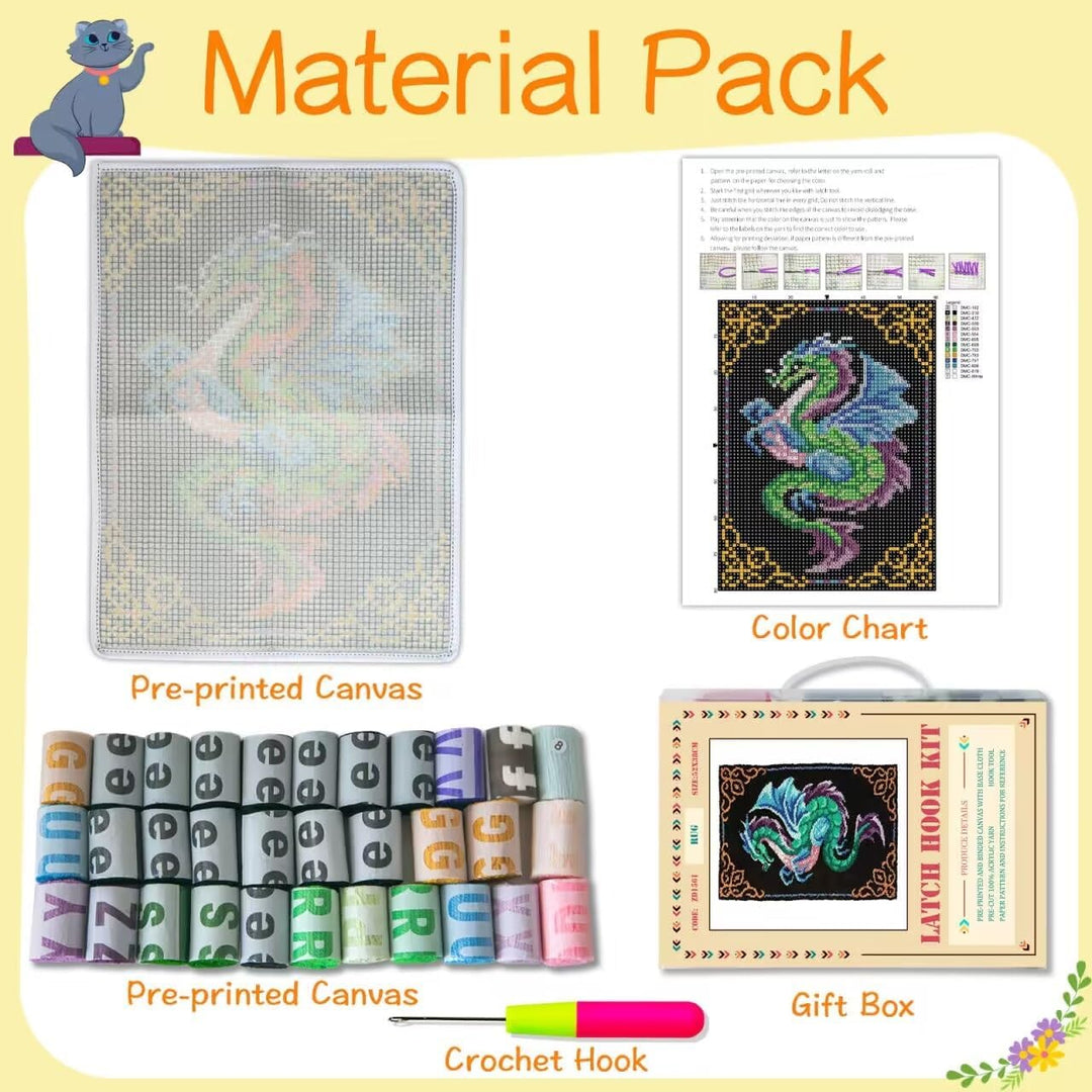 YOOTOM Knüpfteppich Zum Selber knüpfen, Knüpfsets Latch Hook Kit Selbst Knüpfen Set für Kinder und E