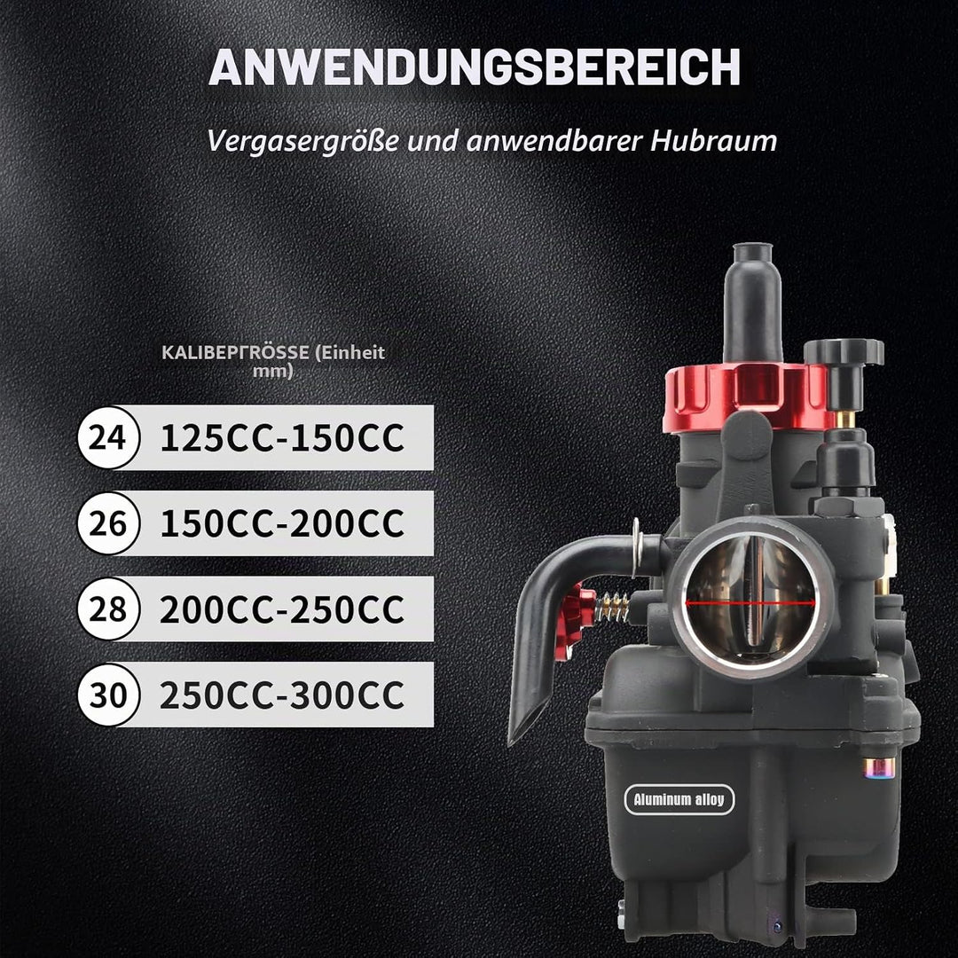 NIBBI PE24mm Vergaser 125cc Ersatz-hohe Leistung mit Carb Jets, Dirt Pit Bike Motocross Motorrad Rol