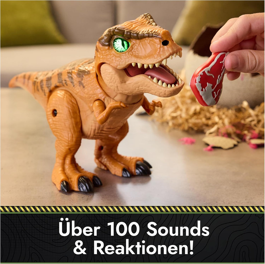 Primal Hatch, Jurassic World, Interaktiver T-Rex im Ei, 100+ Soundeffekte und Reaktionen, Spielzeug