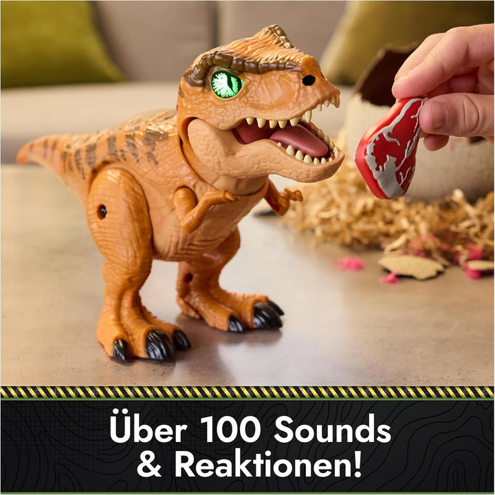 Primal Hatch, Jurassic World, Interaktiver T-Rex im Ei, 100+ Soundeffekte und Reaktionen, Spielzeug