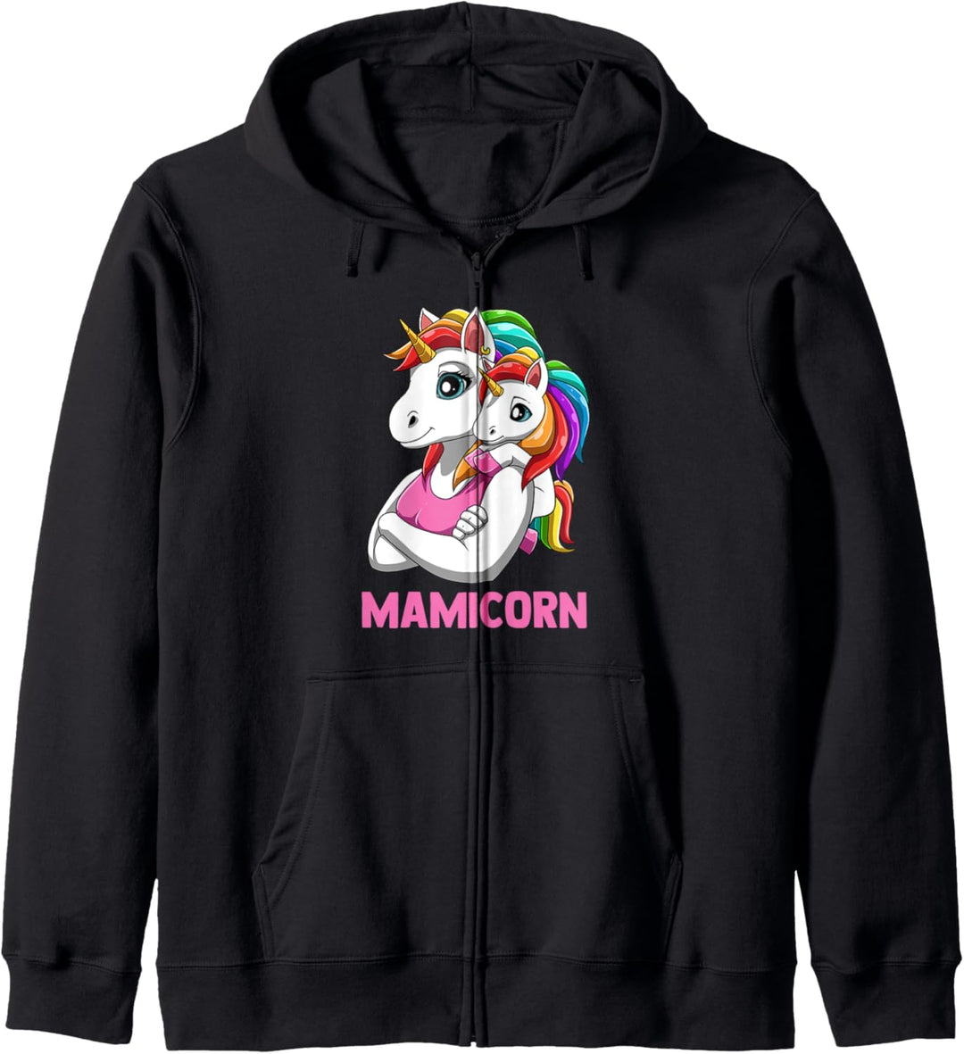 Mamicorn Mutter Tochter Partnerlook Einhörner Kapuzenjacke