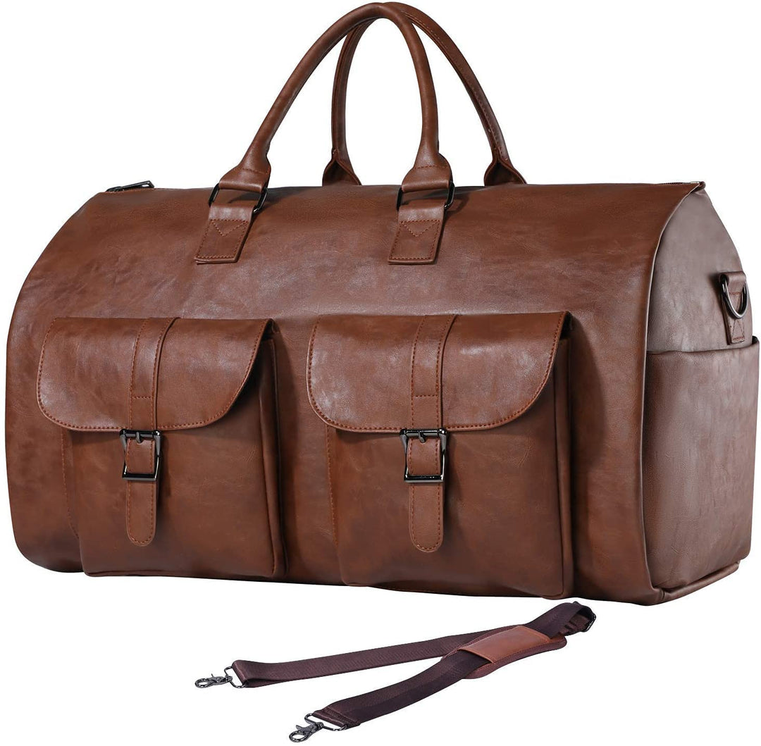 Tragbarer Kleidersack, Herrenkleidersack für Geschäftsreisen, grosse Lederreisetasche mit Schuhfach
