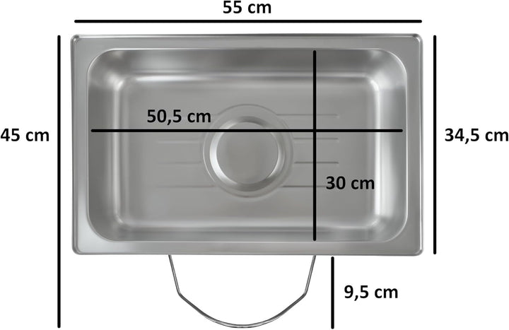 Mahlzeit elektrischer Edelstahl Chafing Dish mit GN 1/1 | 9 Liter | bis 80°C mit Display | Speisenwä