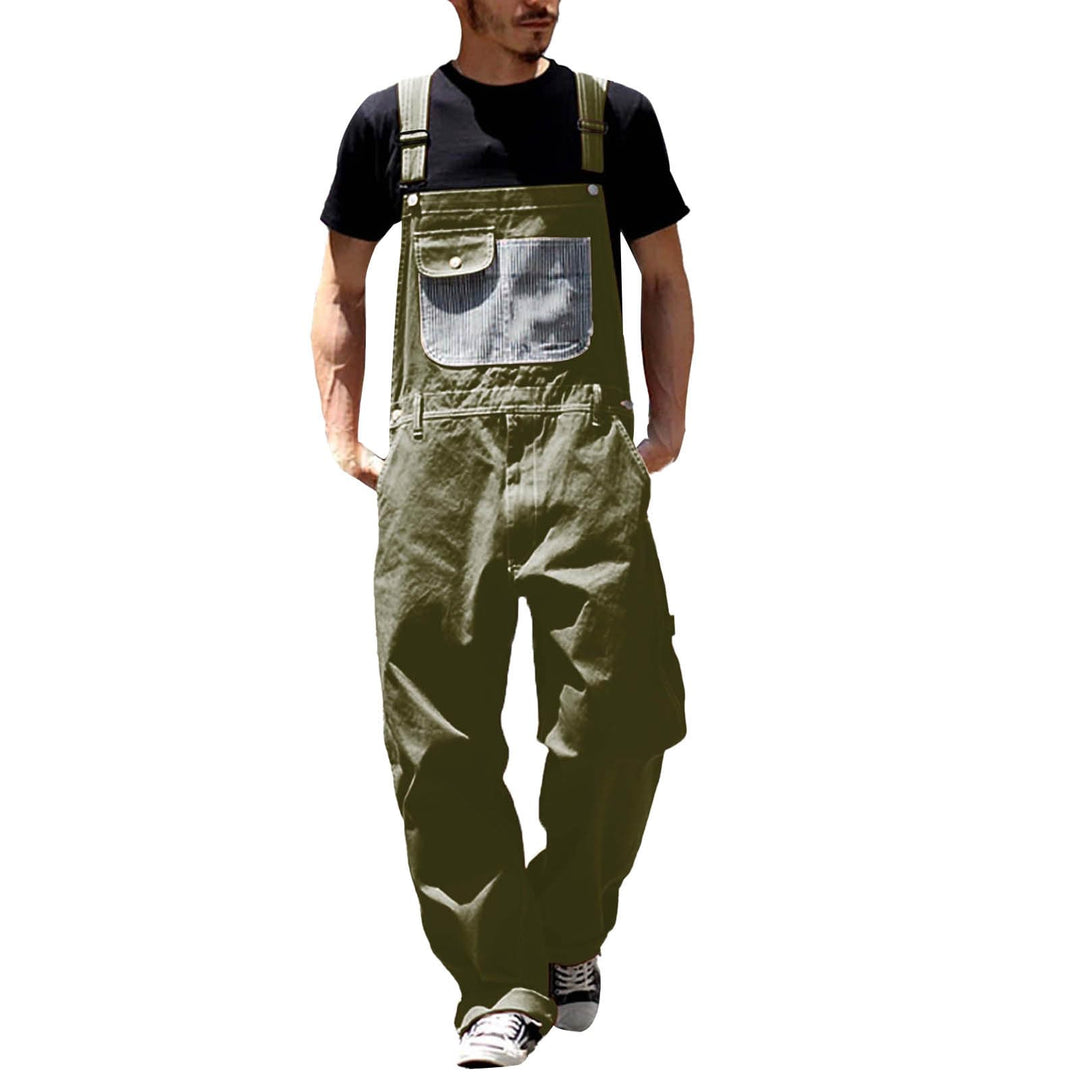 Duohropke Herren Denim Latzhose Overalls Jeanshose Männer Cargo Jeans Retro Jumpsuit Arbeitshose Bla