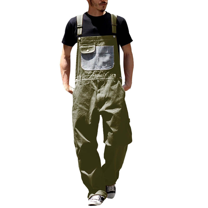 Duohropke Herren Denim Latzhose Overalls Jeanshose Männer Cargo Jeans Retro Jumpsuit Arbeitshose Bla