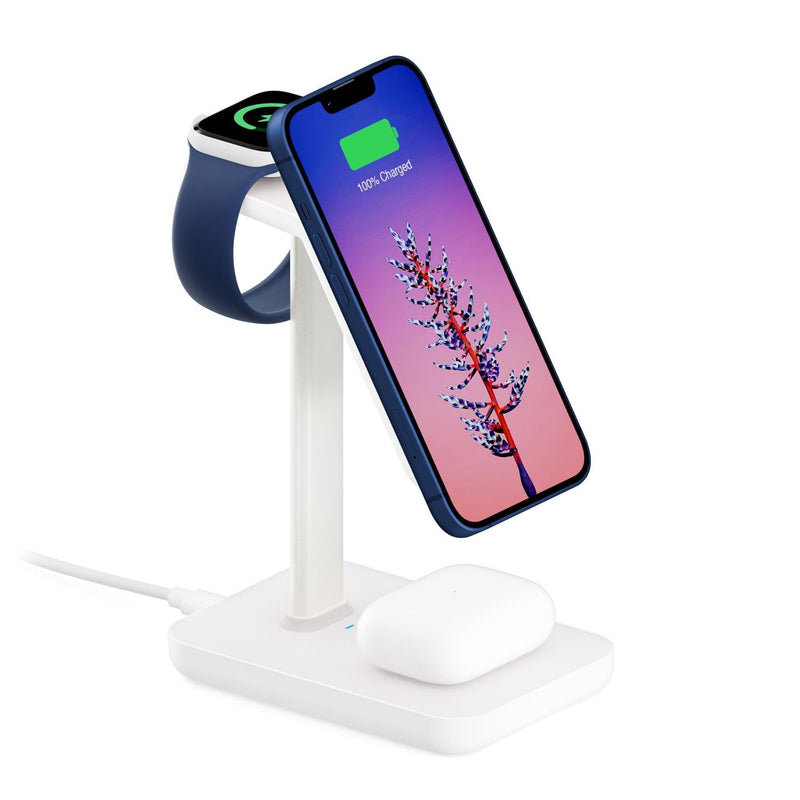 Twelve South HiRise 3 | 3-in-1 Magnetische Ladestation für MagSafe iPhones, AirPods und Apple Watch