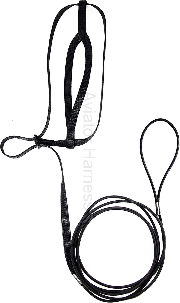 Das Aviator Vogel Geschirr & Lein – Made in America L Schwarzes, L Schwarzes
