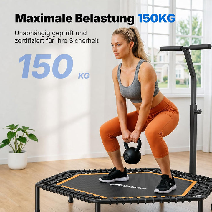 MERACH Mini Trampolin 102cm/122cm Fitness Trampolin Hexagonal 122cm, Hexagonal 122cm