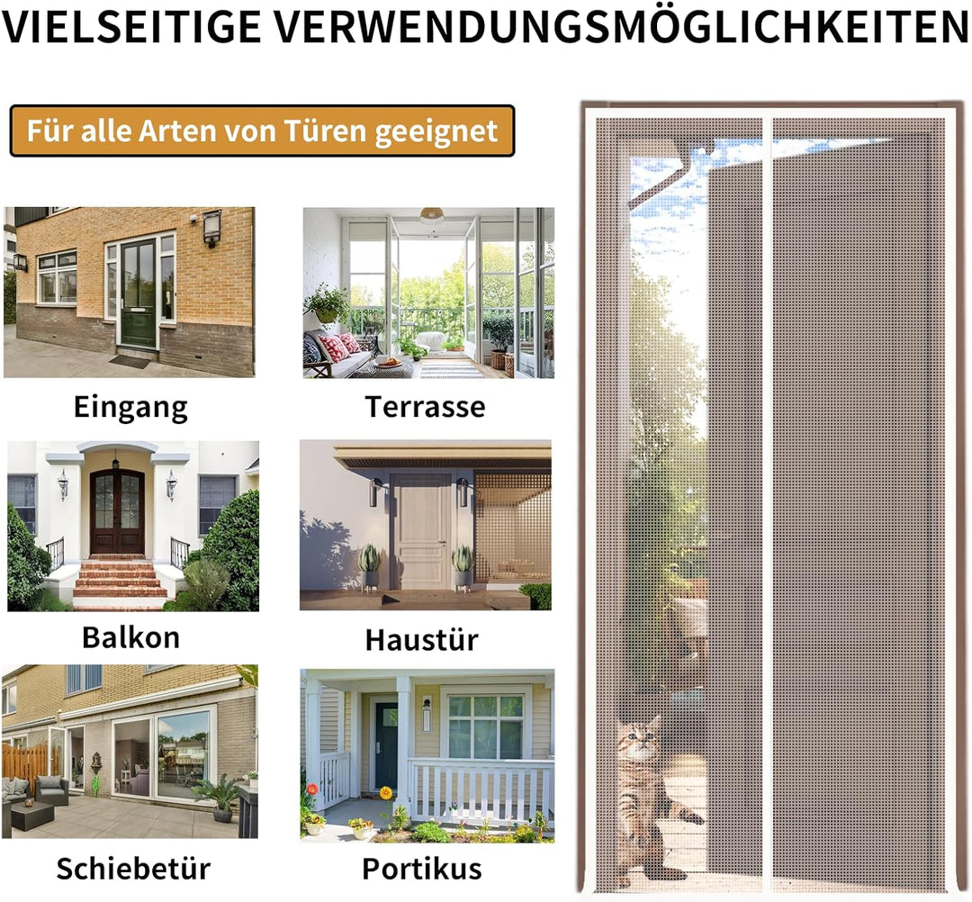 Katzentor Balkontür 80x210cm verdicktes Katzensicherheitstor für Wohnzimmer, Schlafzimmer, Küche, Te