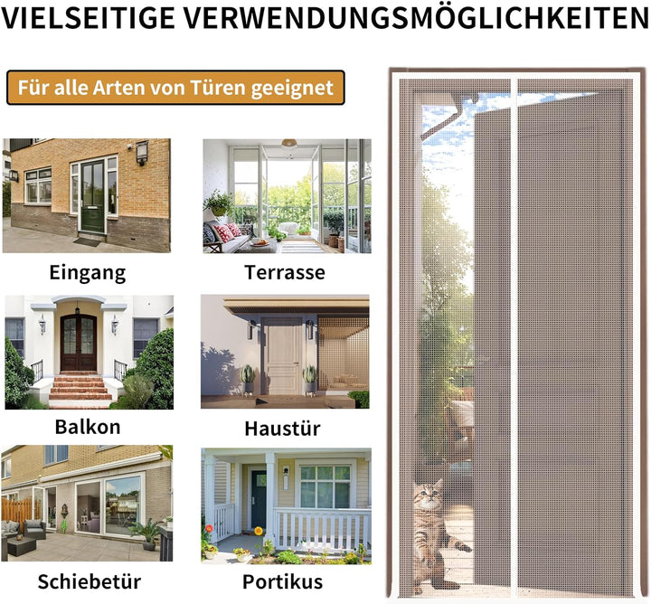 Katzentor Balkontür 80x210cm verdicktes Katzensicherheitstor für Wohnzimmer, Schlafzimmer, Küche, Te
