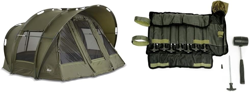Lucx Leopard Bivvy Angelzelt Personen Karpfenzelt 2 bis 3 Mann Anglerzelt Carp Dome Fishing Tent 10.