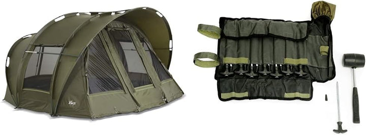 Lucx Leopard Bivvy Angelzelt Personen Karpfenzelt 2 bis 3 Mann Anglerzelt Carp Dome Fishing Tent 10.