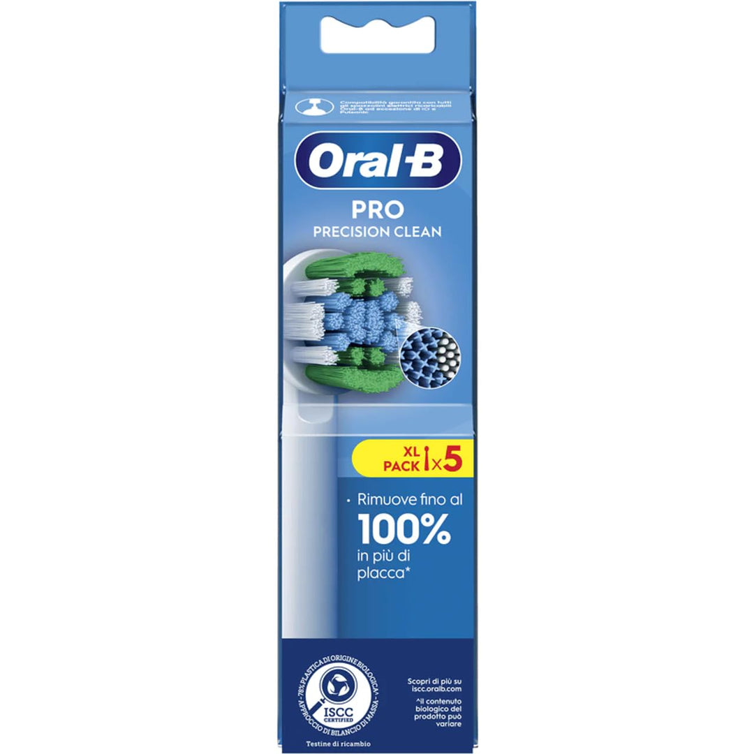 Oral-B Precision Clean elektrische Zahnbürstenköpfe, Packung mit 5 Ersatzbürsten, 3 Arten von Borste