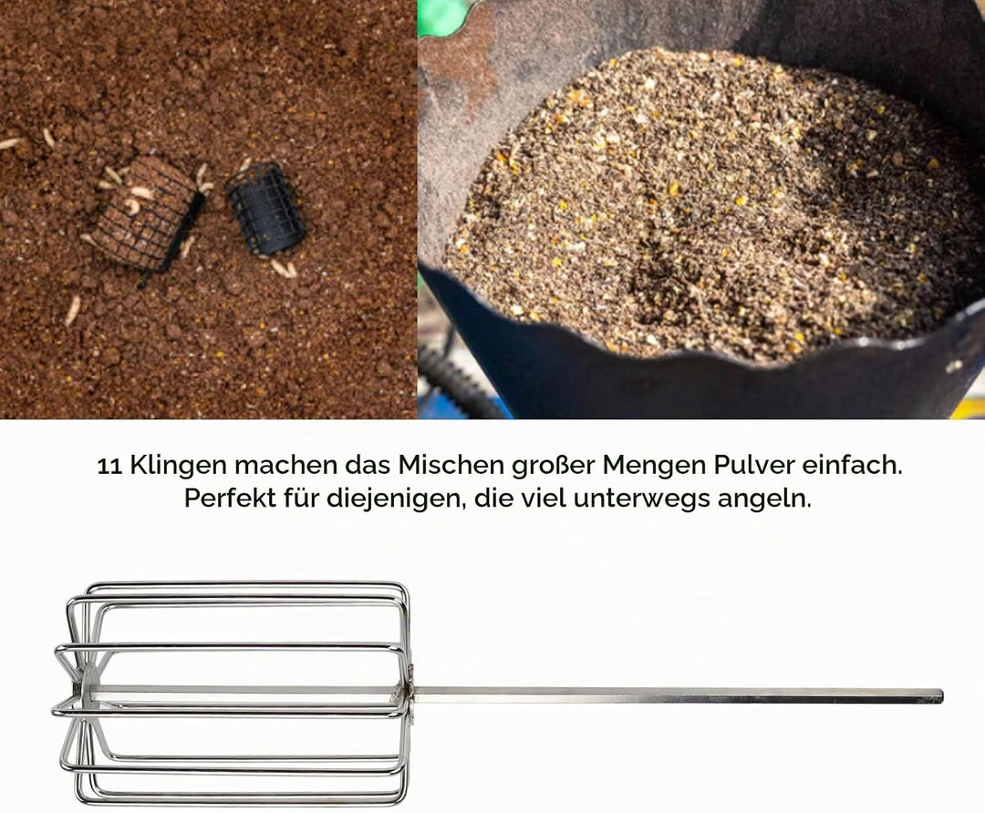 EVTSCAN Universal-Schneebesen aus Edelstahl zum Angeln und Mischen von Grundfutter, kompatibel mit d