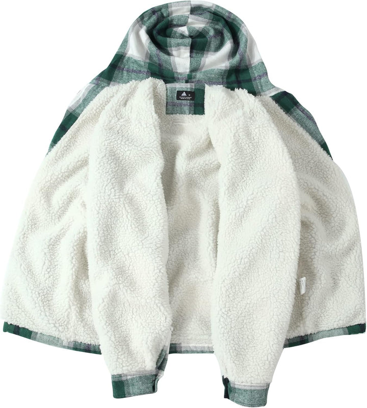 SwissWell Herren Hemdjacke Verdicken Kariertes mit Zipper Flanelljacke Plüschfutter Freizeit Gefütte