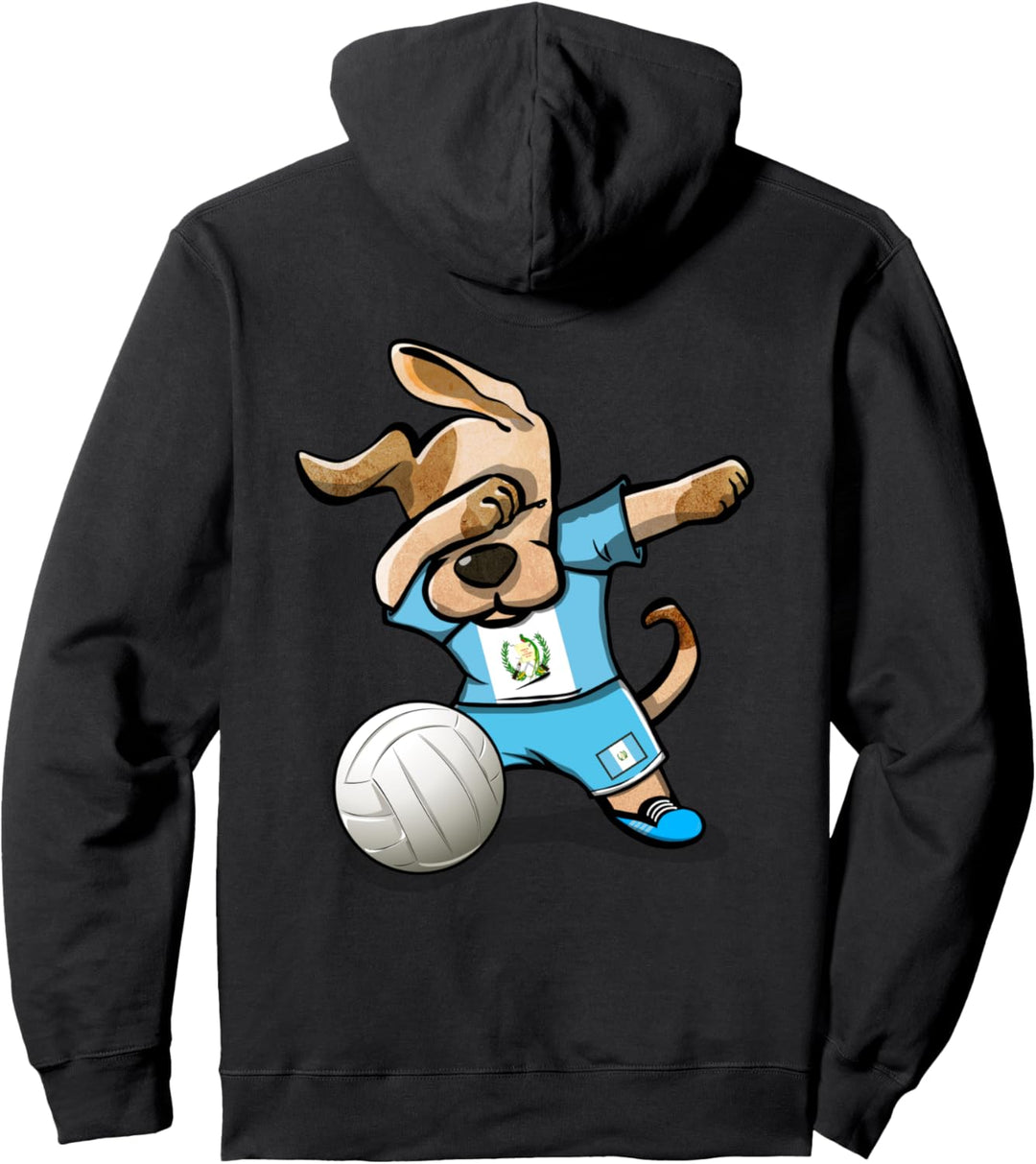 Tupfender Hund Guatemala Volleyball Guatemaltekische Flagge Pullover Hoodie