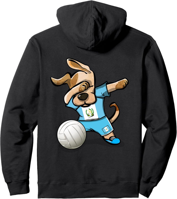 Tupfender Hund Guatemala Volleyball Guatemaltekische Flagge Pullover Hoodie