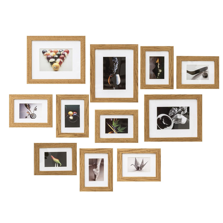 Muzilife Bilderrahmen 11er Set mit Passepartout, Fotorahmen für Fotos Collagen in 8pcs 17x12cm + 3pc