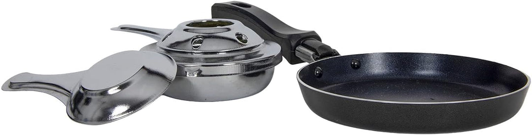 Mini Raclette Set ohne Strom - für 2 Personen - Tischgrill mit 2 Pfannen - Camping Festival Picknick