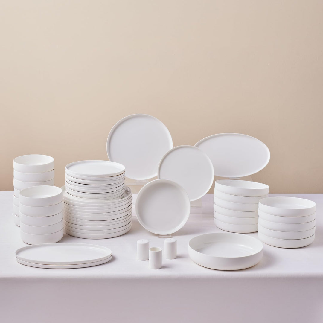 Karaca Earth Collection Matte Glaze 55-tlg Geschirrset für 12 Personen, Steingut, Spülmaschinen- & M