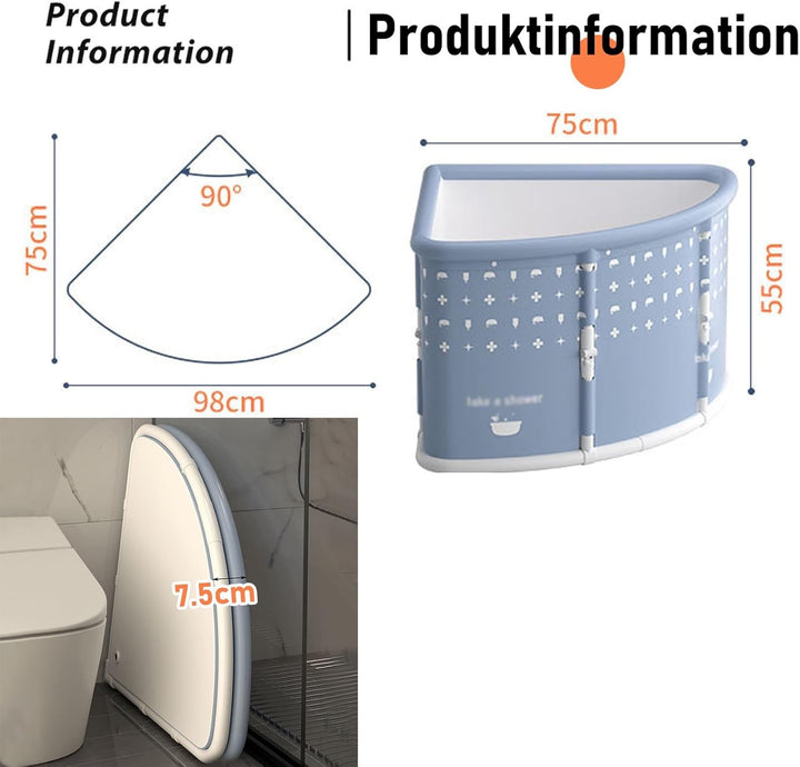 Tragbare Badewanne für Erwachsene Faltbare Badewanne mit Kissen Falten mit Einem Klick Bathtub Wanne