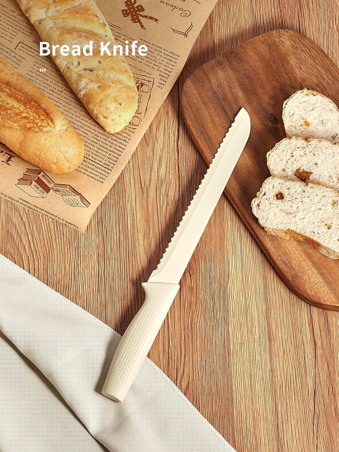 Yabano Messerblock Set, 7 teilig Messerset mit Messerblock und integriertem Messerschärfer,Küchenmes