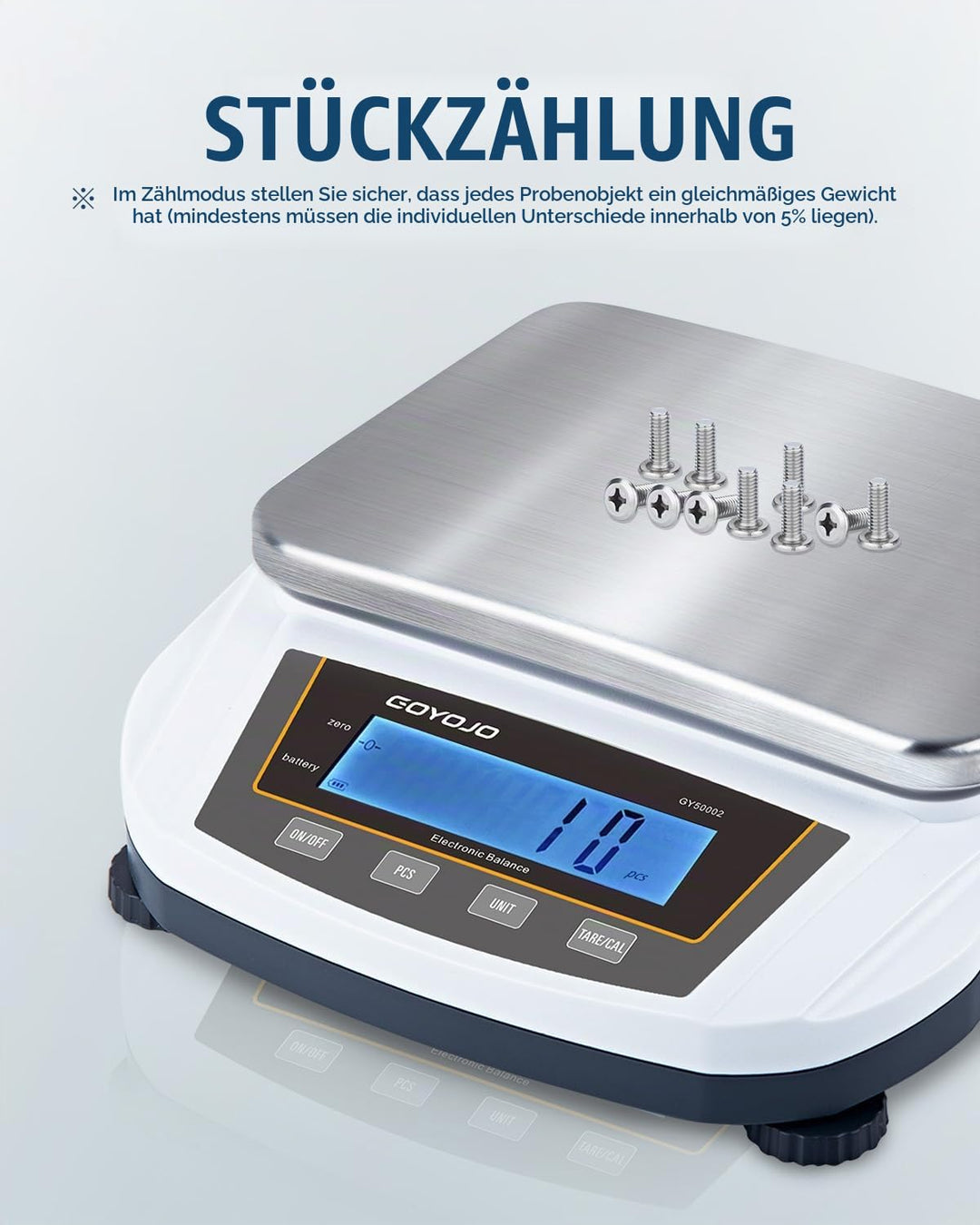 GOYOJO Labor-Feinwaage 5000g x 0,01g, Hochpräzise Labor-Analysewaage, Elektronische Präzisionswaage,