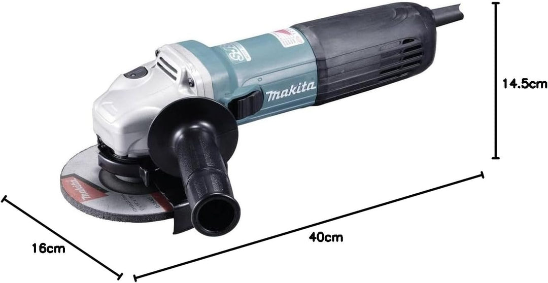 Makita GA5040CZ1 Winkelschleifer 125 mm, 1.400 W ohne Superflansch, Schwarz mit Konstantelektronik,