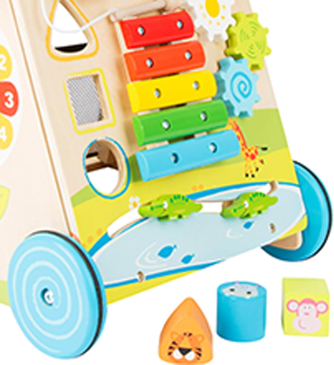 Small Foot Lauflernwagen Blumenwiese, Holz mit vielseitigem Spielspass für Kinder ab 2 Jahren 10606,