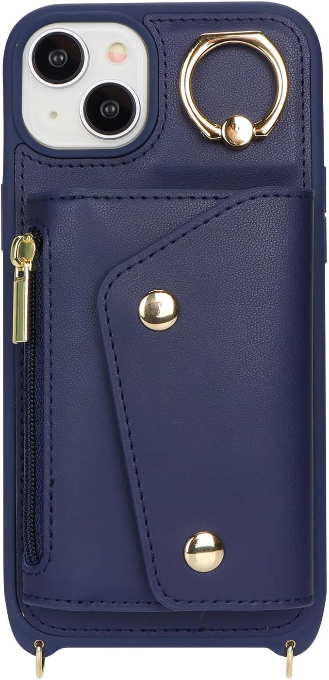 Lipvina Hülle für iPhone 15 Plus Hülle mit Band Kartenhalter handyhülle Hülle für iPhone 15 Plus mit