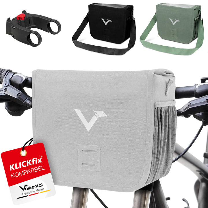 Valkental x KLICKfix Lenkertasche 7L mit Handyfach, für Ebike | 7L Volumen, praktische Lenkertasche